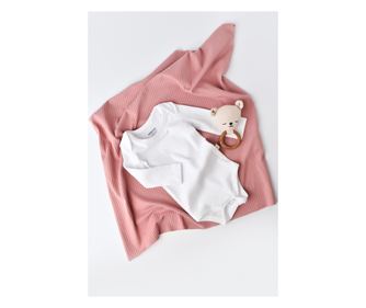 Body za dojenčke uniseks z dolgimi rokavi iz 95 % organskega bombaža in 5 % elastana - bela, BabyCosy (velikost: 18–24 mesecev)