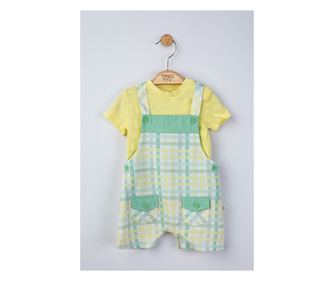 Komplet hlač in kariraste majice za dojenčke, Tongs baby (Barva: Siva, Velikost: 6-9 mesecev)