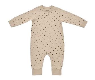 Salopeta cu fermoar si buline Girafa, BabyCosy, 100% bumbac organic, Mink (Marime: 12-18 Luni)