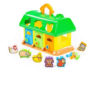 Casuta educativa + forme - My First Farm, 28x15x18cm, Polesie