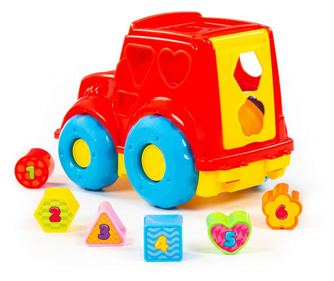 Camion + cuburi educative, 26x16.5x21 cm, Polesie
