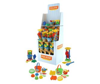 Galetuse nisip + accesorii, 36 buc/display, Polesie
