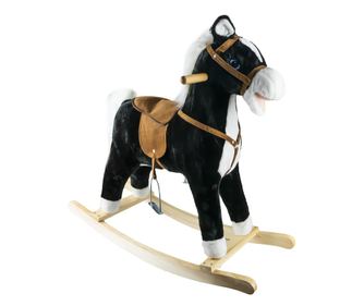 Calut balansoar, lemn + plus, negru, 78x28x68 cm