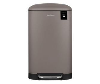 Les Collectors pedálos szemetes, N° 883, 40 liter, halk nyitás/zárás, tartós rozsdamentes acél test, matt felület, taupe