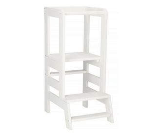 Inaltator multifunctional/ajutor de bucatarie pentru copii, ajustabil, lemn, alb, 39x52x90 cm, Springos