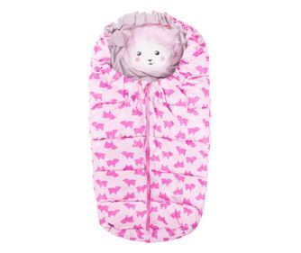 Sac de dormit pentru copii, bebelusi, roz, 80x45/40 cm, Springos