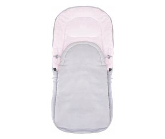 Sac de dormit pentru copii, bebelusi, cu husa, gri si roz, 90x43/35 cm, Springos