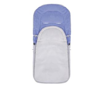 Sac de dormit pentru copii, bebelusi, cu husa, gri si albastru, 90x43/35 cm, Springos