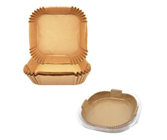 Set 100 kvadratnih papirjev za peko/cvrtje v zračnem cvrtniku z držalom (16 x 16 cm)