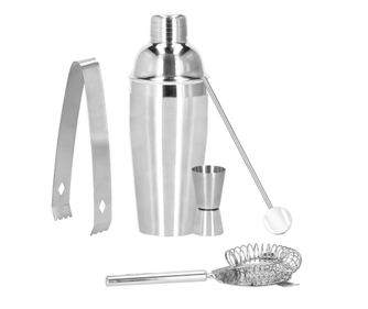 Bartender készlet, koktél shaker, rozsdamentes acél, 5 részes készlet, 750 ml, Springos