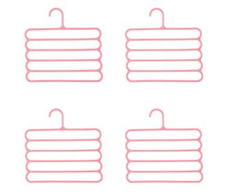 Set 4 umerase multifunctionale din plastic cu 5 pozitii pentru pantaloni, fuste, cravate, prosoape, care ajuta la economisirea s