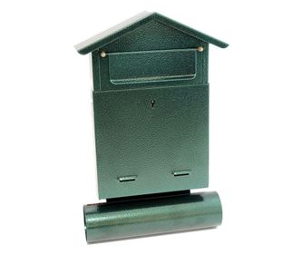 Zeleni poštanski sandučić B6 s držačem za novine, 23x7x37,5 cm, Damech