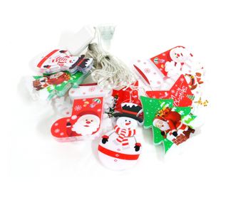 Božićne lampice za zavjese s božićnim figurama, višebojne, 3 metra