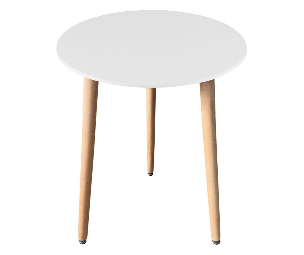 Scandinavian Style Round Table, White, 60x74 cm
