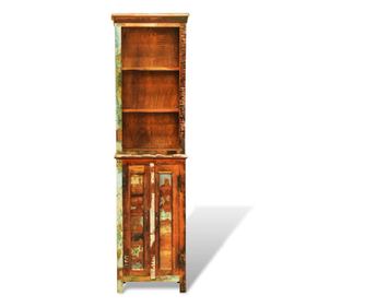 Bibliotecă din lemn masiv reciclat, vintage