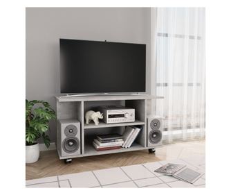 TV komoda s kotačima, betonsko siva, 80 x 40 x 40 cm, iverica