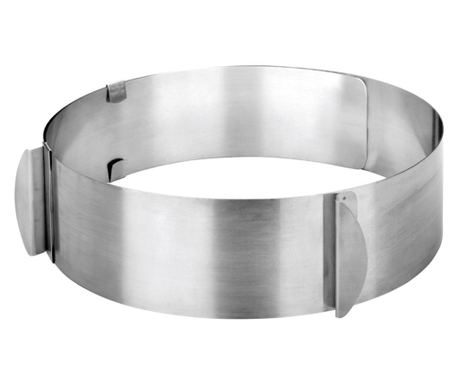 Inel reglabil patiserie Ibili, otel inoxidabil, 16-30x5.5 cm, argintiu