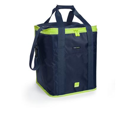 Geanta termoizolanta Ibili Hella, poliester, 31x27x39 cm, 30 l, albastru/verde