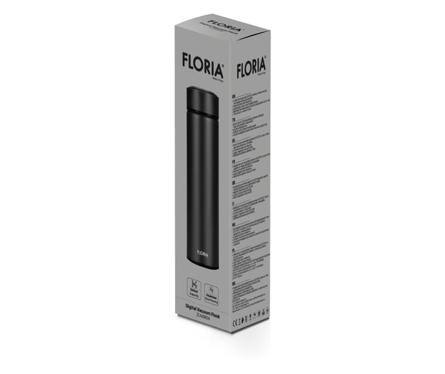 Termos digital Floria ZLN0804 din inox, capacitate 500ml, metine rece pana la 24 ore si cald pana la 18 ore