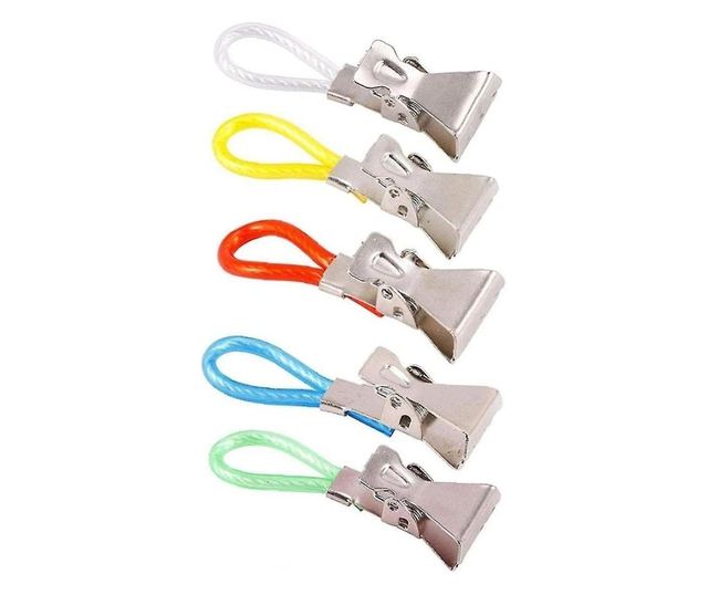 Σετ 10 κλιπ για πετσέτες Excellent Houseware, ανοξείδωτο ατσάλι, 5.5x1.5 εκ., πολύχρωμο