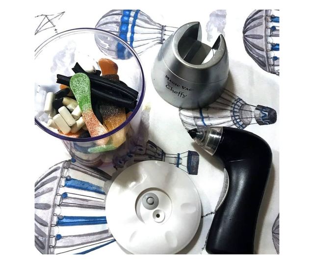 Aparat de vidat portabil, Magic Vac, Cheffy, vidare uscata/umeda, negru