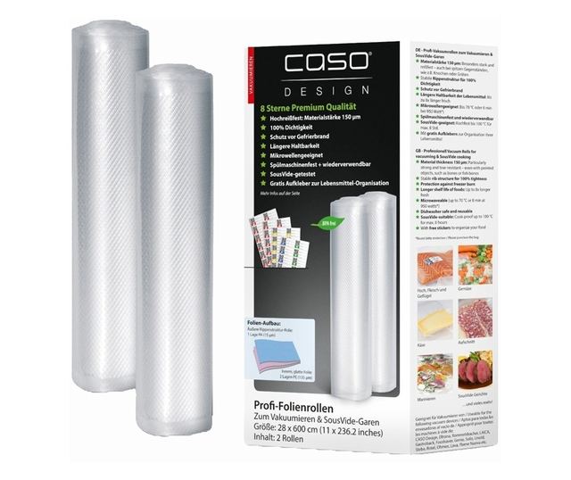 Folie pentru vidat, 2 role, 27,5 x 600 cm, caso germany - 01223