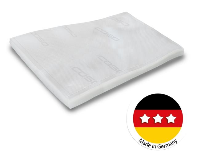 Caso Germany Hullámos vákuumtasak készlet, 20x30 cm, többször használható, szakadásnak és magas hőmérsékletnek ellenálló, védi a