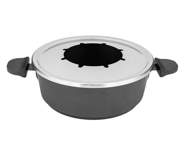 Gastroback fondü készlet, 42566, tapadásmentes tál 1,8 l, állítható hőmérséklet 40-190°C, 8 villa, 8 szósztartó, rozsdamentes ac
