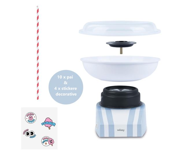 Weasy vattacukor készítő, SWEE32, tál 31,5 cm, mérőpohár, könnyen használható, könnyen tisztítható, gyors előkészítés, csúszásme