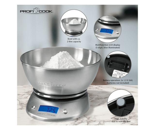 Cantar de bucatarie cu bol, proficook - kw1040