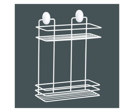 Metalife DB-719 Ράφι Μπάνιου, 24x11x32.5 εκ., 2 Επίπεδα, Λευκό