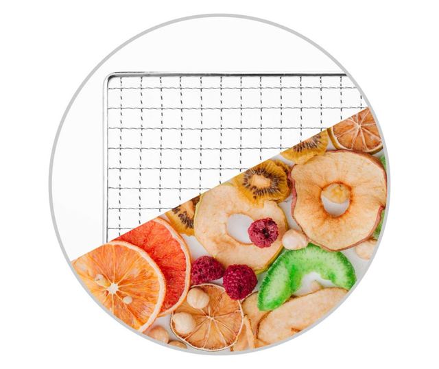 Gastroback Dehydrator Pro Aszalógép, 6 rozsdamentes polc, 3 tálcával, hőmérséklet 35-75 C, érintőpanel, LED kijelző, időzítő, fe