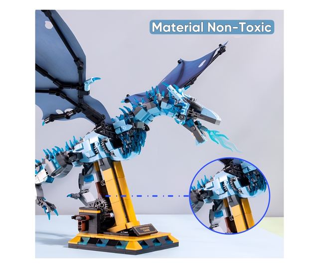 Set de constuctie Dragon si figurina Regele Zapezii, baza