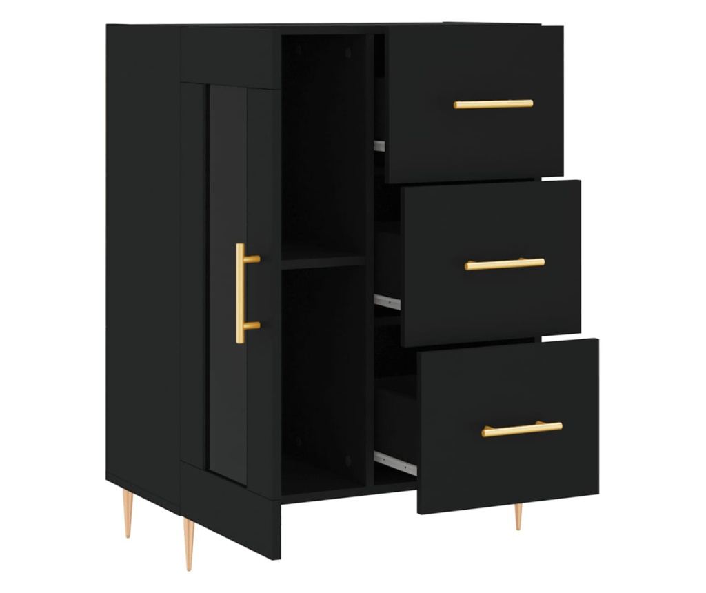 Konzola, crna, 69,5x34x90 cm, kompozitno drvo - 6