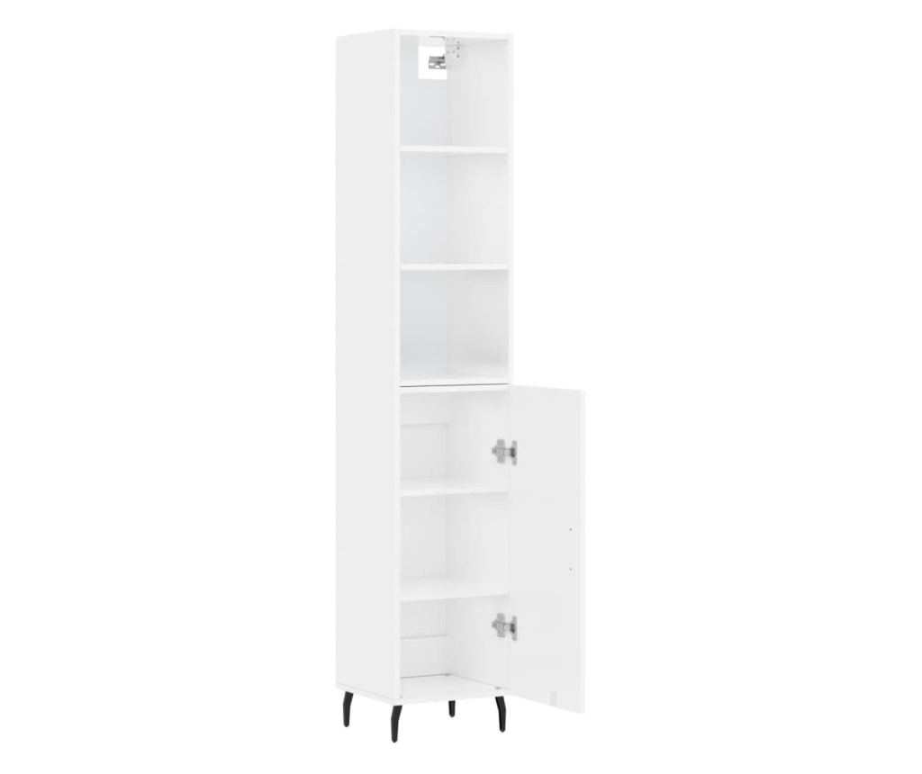 Visoka ormar, bijela visokog sjaja, 34,5x34x180 cm, obrađeno drvo - 4