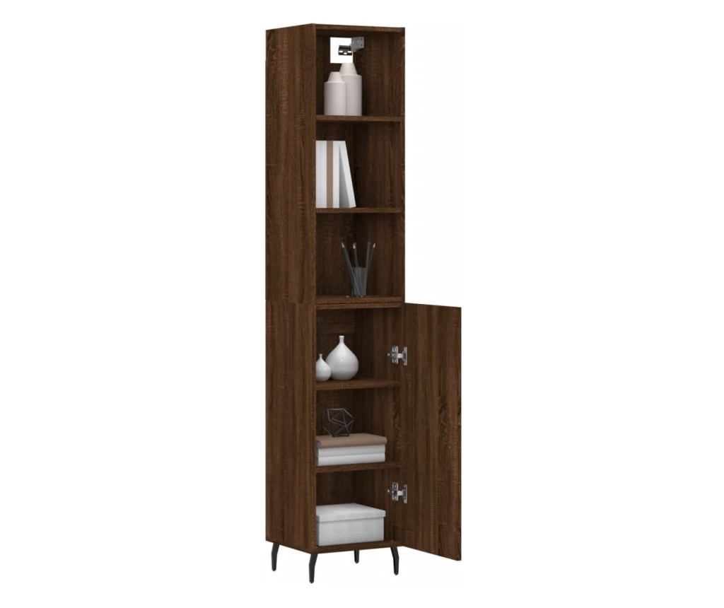 Visoka ormar, smeđi hrast, 34,5x34x180 cm, obrađeno drvo - 3