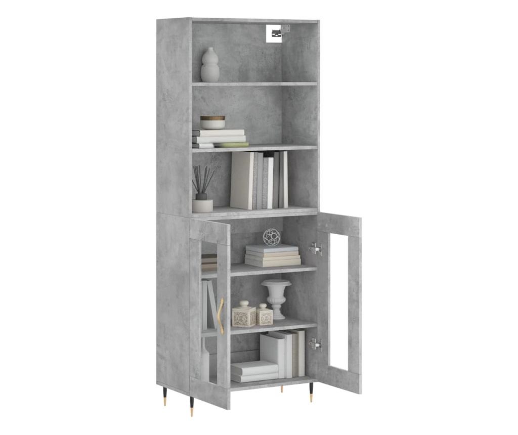 Visoka ormar, siva beton, 69,5x34x180, kompozitno drvo - 3
