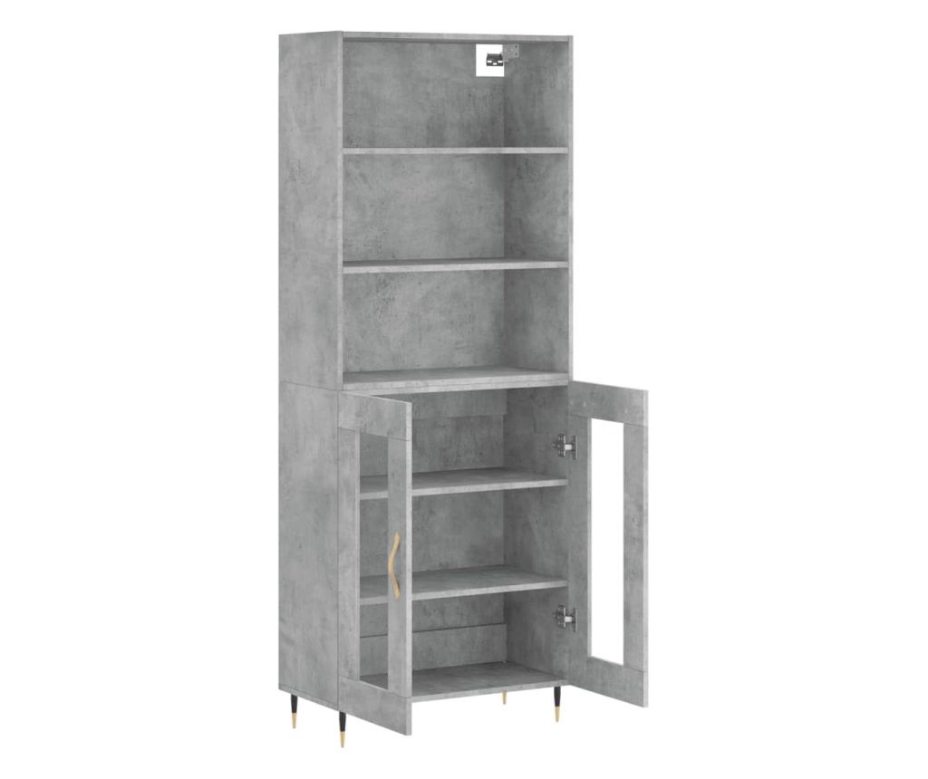 Visoka ormar, siva beton, 69,5x34x180, kompozitno drvo - 4