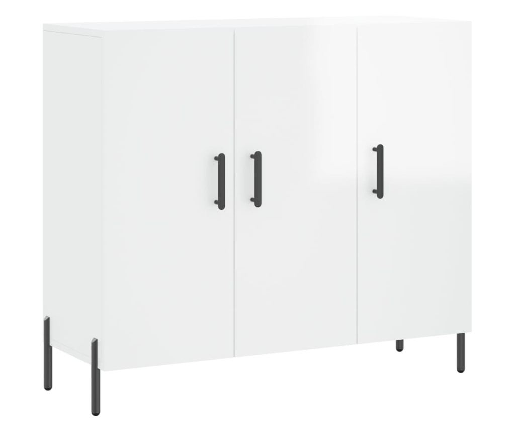 Kredenca, ekstra sjajna bijela, 90x34x80 cm, kompozitno drvo - 2