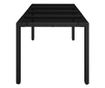 Masă grădină cu blat din sticlă, negru, 190x90x75 cm, poliratan