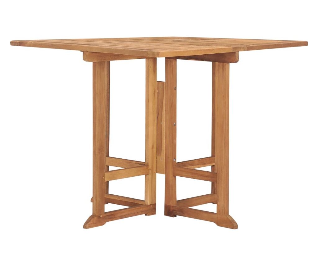 Πτυσσόμενο Τραπέζι Κήπου, 90x90x75 εκ., Μασίφ Ξύλο Τικ - 3