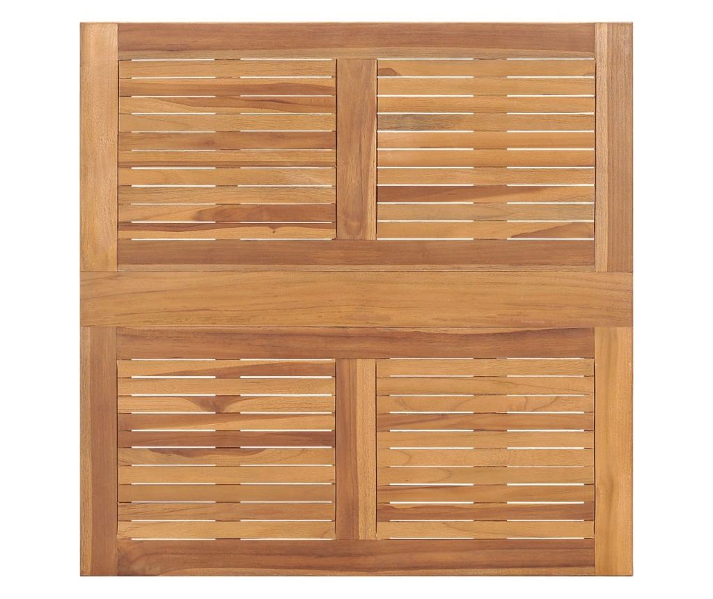 Πτυσσόμενο Τραπέζι Κήπου, 90x90x75 εκ., Μασίφ Ξύλο Τικ - 4