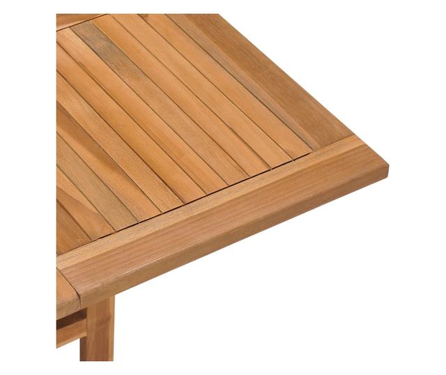 Сгъваема градинска маса, 90x90x75 см, Масивно тиково дърво