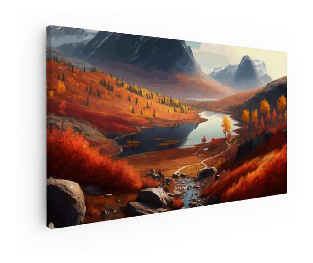 Vászonkép, Autumn Field Lake, 100x200 cm - 4