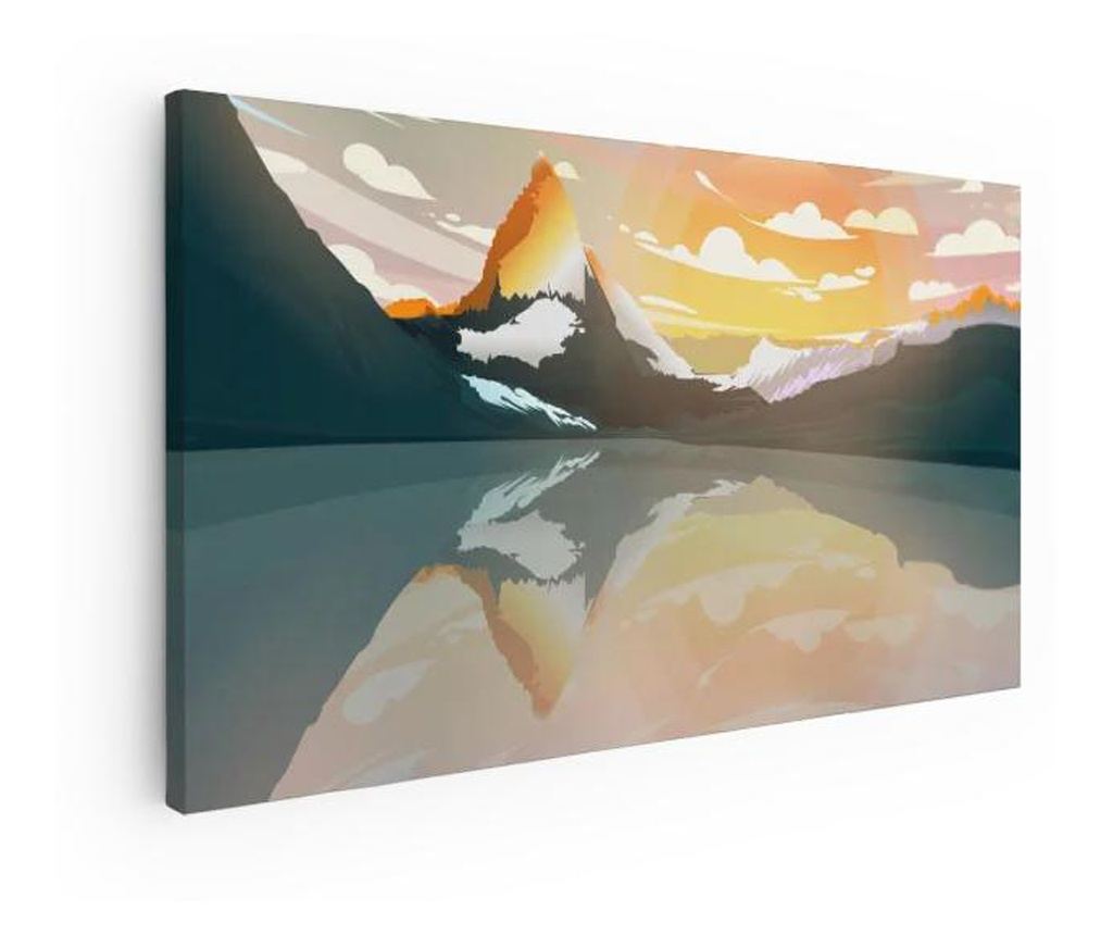 Vászonkép, Green Mountain Lake, 60x120 cm - 5