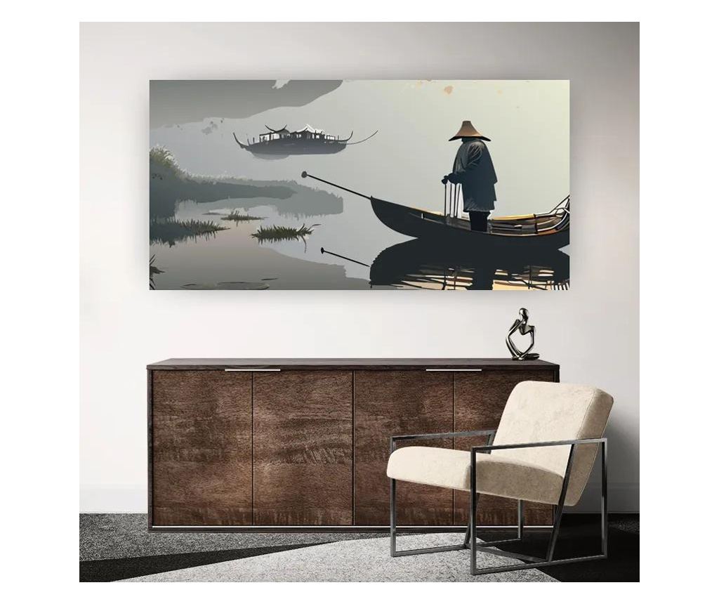 Vászonkép, Grey Lake Man, 50x100 cm - 4