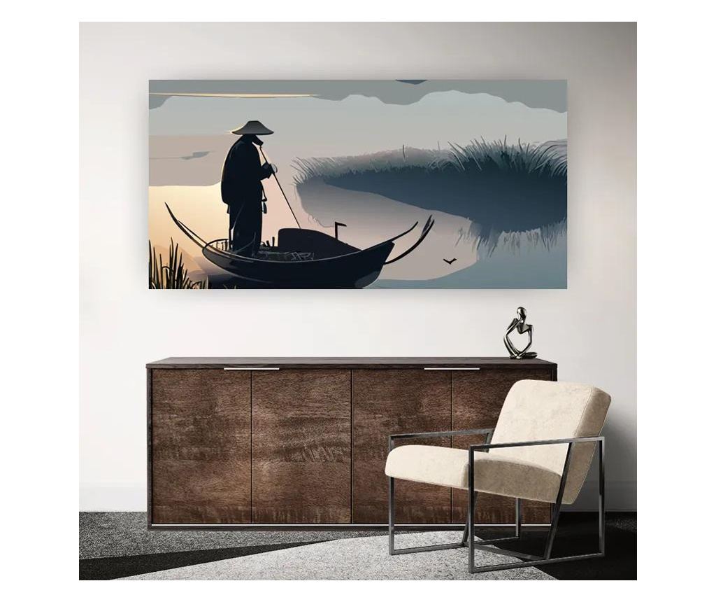 Vászonkép, Japan Lake Man, 80x160 cm - 5