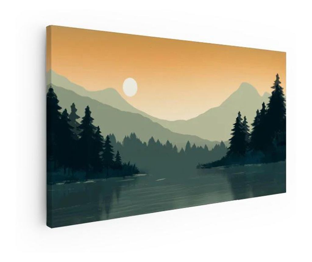 Vászonkép, Mountain Green Lake, 60x120 cm - 3