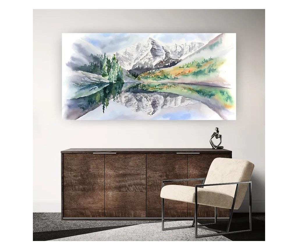 Vászonkép, Mountain Lake Paint, 80x160 cm - 4