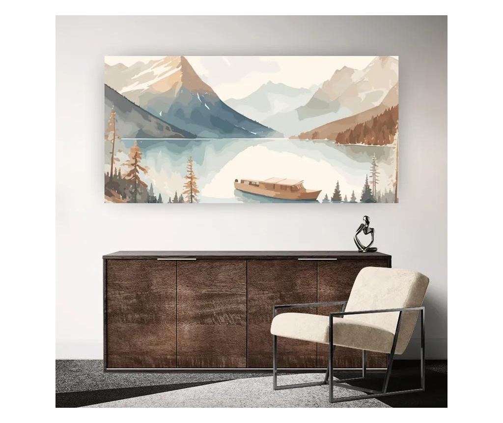 Vászonkép, Pastel Lake View, 40x80 cm - 4